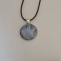 Blue, White, and Silver Round Pendant