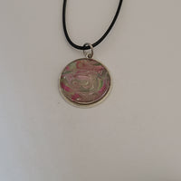 Pink, Green, and White Round Pendant