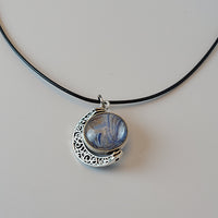 Blue and Silver Small Double Pendant