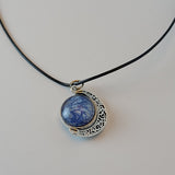 Blue and Silver Small Double Pendant