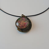 Red, Green, and Tan Large Double Pendant