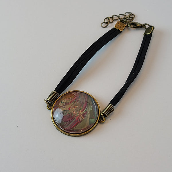 Red, Green, and Tan Bracelet