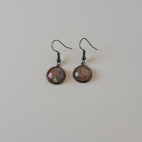 Red, Green, and Tan Earrings