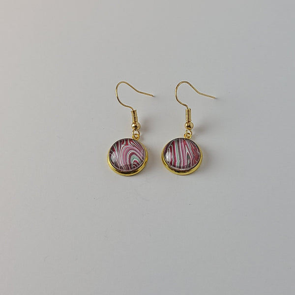 Red, Green, and White Earrings