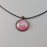 Pink and White Round Pendant