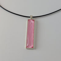 Bright Pink and White Rectangular Pendant