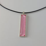Bright Pink and White Rectangular Pendant