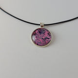 Pink, Purple, and Grey Round Pendant