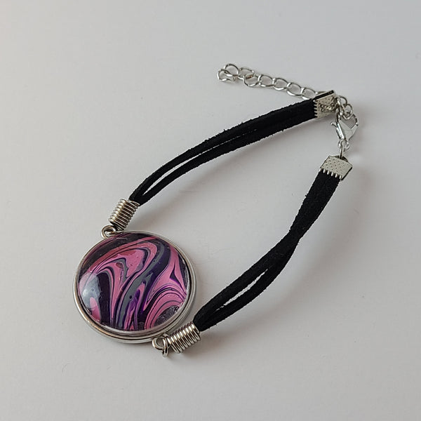 Pink, Purple, and Grey Bracelet