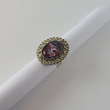 Pink, Black, and White Ring