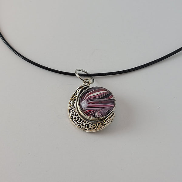 Pink, Black, and White Small Double Pendant
