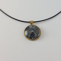 Black and White Round Pendant