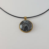 Black and White Round Pendant