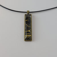 Black and Gold Rectangular Pendant