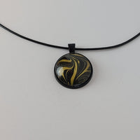 Black and Gold Round Pendant