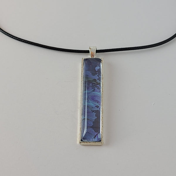 Blue, Purple, and Grey Rectangular Pendant