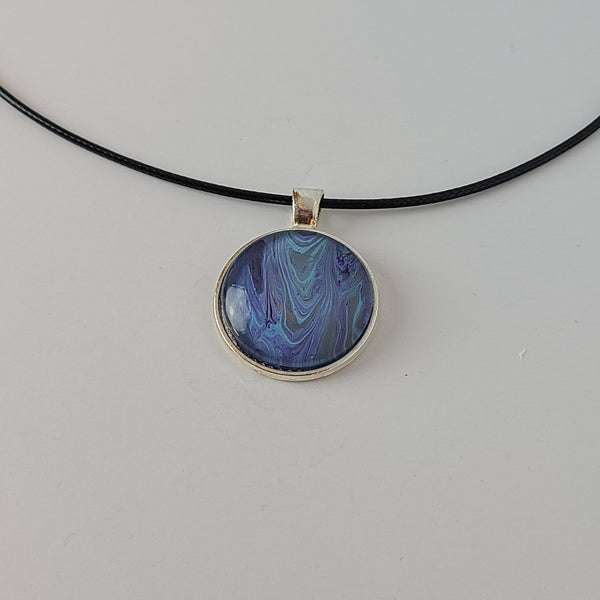 Blue, Purple, and Grey Round Pendant