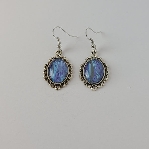 Blue, Purple, and Grey Earrings