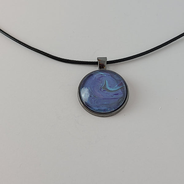 Blue, Purple, and Grey Round Pendant