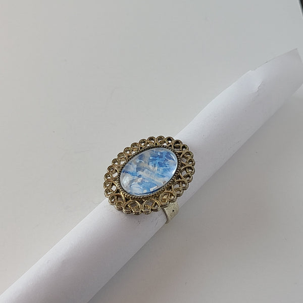 Blue and White Ring