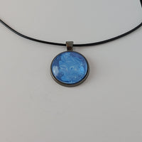 Blue and White Round Pendant