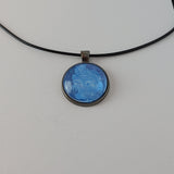 Blue and White Round Pendant