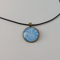 Blue and White Round Pendant