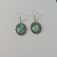 Blue, Green, and Yellow Earrings