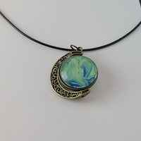 Blue, Green, and Yellow Large Double Pendant