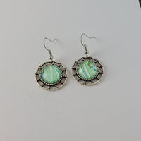 Light Green and White Earrings