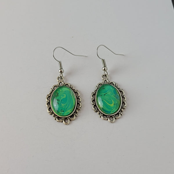 Green and Yellow Earrings
