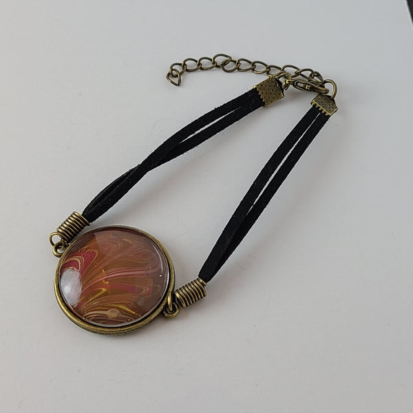 Red, Tan, and Gold Bracelet