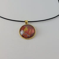 Red and Gold Round Pendant