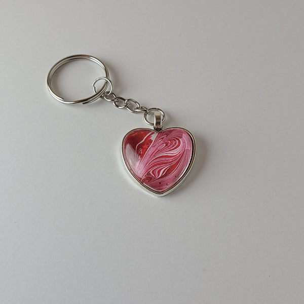 Red, Pink, and Glitter Heart-Shaped Key Chain – Ladeebug Design