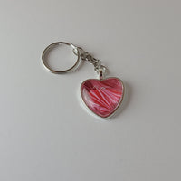 Red, Pink, and Glitter Heart-Shaped Key Chain