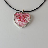 Red and White Heart-Shaped Pendant