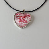 Red and White Heart-Shaped Pendant