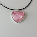 Pink and White Heart-Shaped Pendant