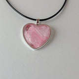 Pink, White, and Glitter Heart-Shaped Pendant