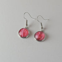 Red, Pink, and Glitter Earrings