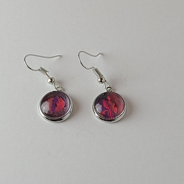 Red and Purple Earrings