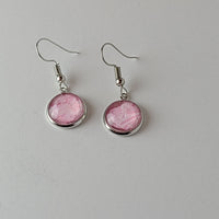 Pink and White Earrings