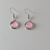 Pink and White Earrings