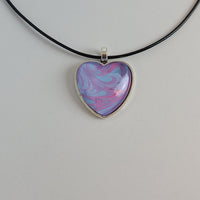 Blue, Pink, and Purple Heart-Shaped Pendant