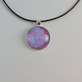 Blue, Pink, and Purple Round-Shaped Pendant