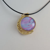 Blue, Pink, and Purple Large Double Pendant