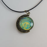 Blue, Green, and Yellow Large Double Pendant