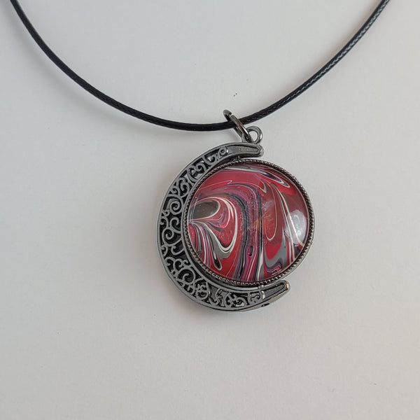 Pink, Black, and White Large Double Pendant