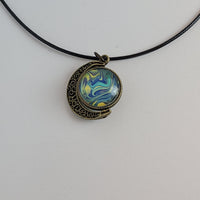 Blue, Green, and Yellow Small Double Pendant