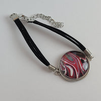 Pink, Black, and White Bracelet